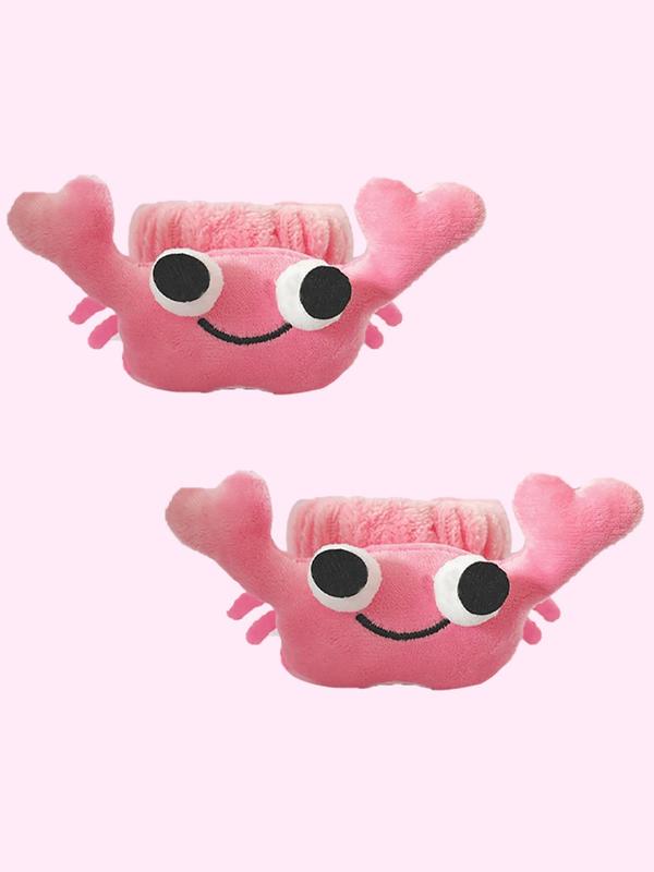 Cute Cartoon Crab Design Hair Band & Wristband Set, Waterproof Elastic Makeup Hair Band, Fashion Hair Accessories for Women & Girls