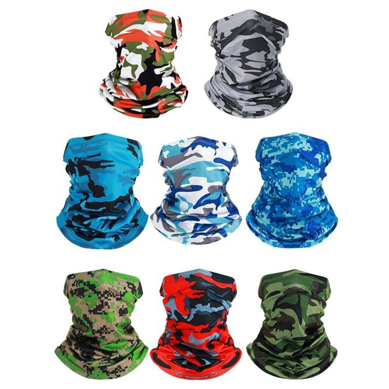 Camo Print Sports Headband, 4 6 8 Counts Windproof Breathable Neck Gaiter, Sports Headband for Men & Women, Outdoor Sports Accessories for Cycling Running