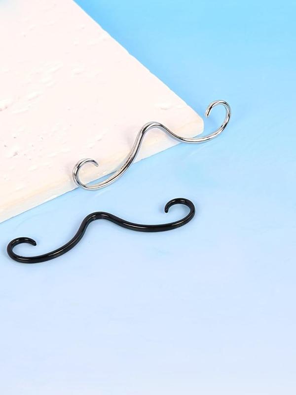 Stainless Steel Mustache Shaped Septum Ring, 1 Count  2 Counts Novelty Nose Piercing Jewelry for Men & Women, Trendy All-match Body  Jewelry for Birthday Gift