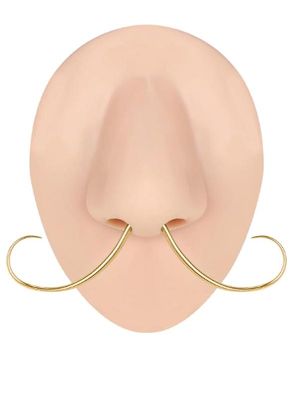 Stainless Steel Mustache Shaped Septum Ring, 1 Count  2 Counts Novelty Nose Piercing Jewelry for Men & Women, Trendy All-match Body  Jewelry for Birthday Gift