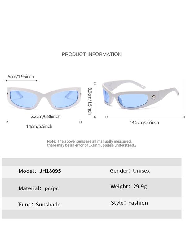 Unisex Punk Style Tinted Lens Sports Sunglasses, Summer Trendy Casual Sunglasses for Everyday Use, Fashion Accessories for Outdoor Activities