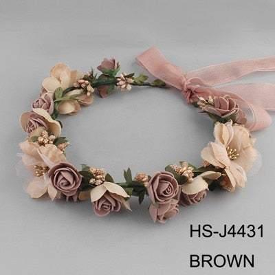 Miallo Flower Hair vine in Beach Wedding Women Hair Jewelry Headbands Accessory for Bridal Bridesmaid Halloween Decoration