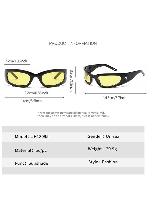 Unisex Punk Style Tinted Lens Sports Sunglasses, Summer Trendy Casual Sunglasses for Everyday Use, Fashion Accessories for Outdoor Activities