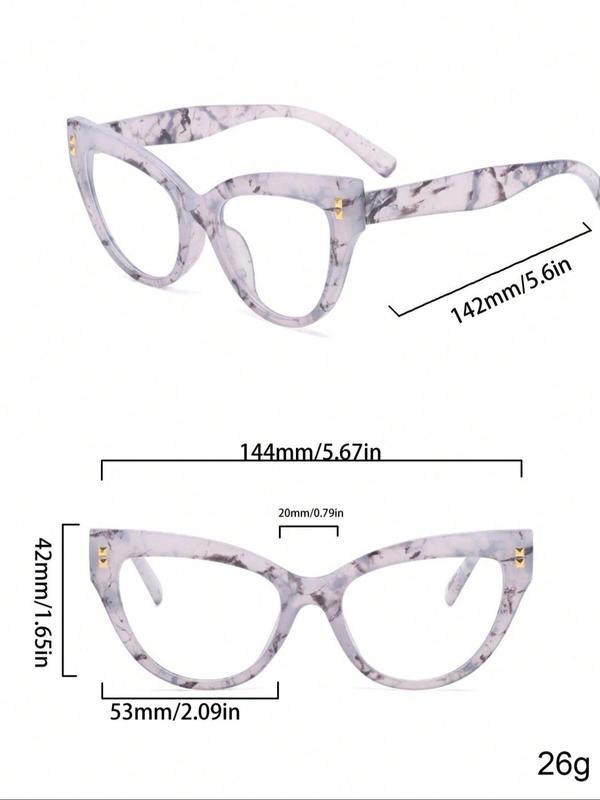 Spring Simple Cat Eye Frame Eyeglasses, Hot Fashion Eyeglasses for Work, Daily Clothing Decor, Vintage Eyeglasses Perfect for Student Daily Use