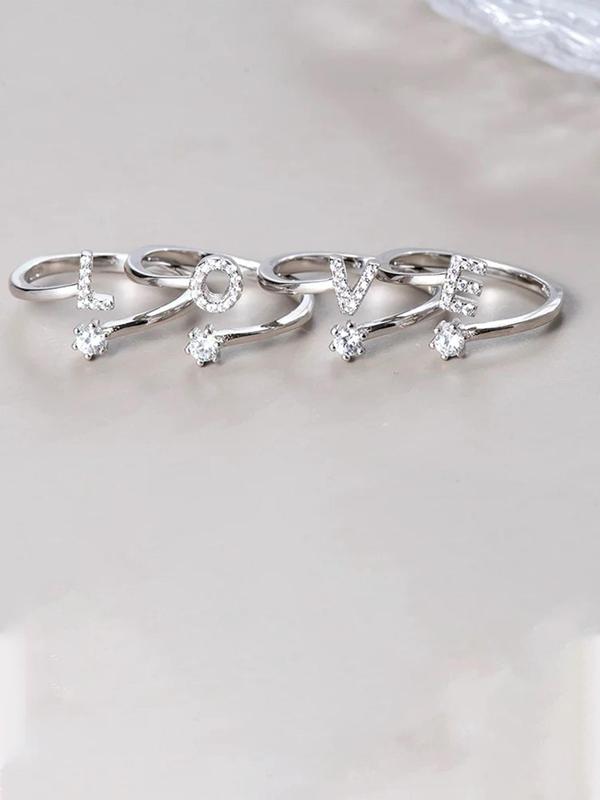 Letter A-z Design Cuff Ring, 1 Count Fashionable Jewelry for Women & Men, Trendy All-match & Exquisite Jewelry for Birthday Gift