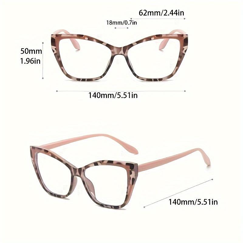 Cat Eye Color Block Frame Clear Lens Glasses Leopard Fashion Computer Spectacles For Women