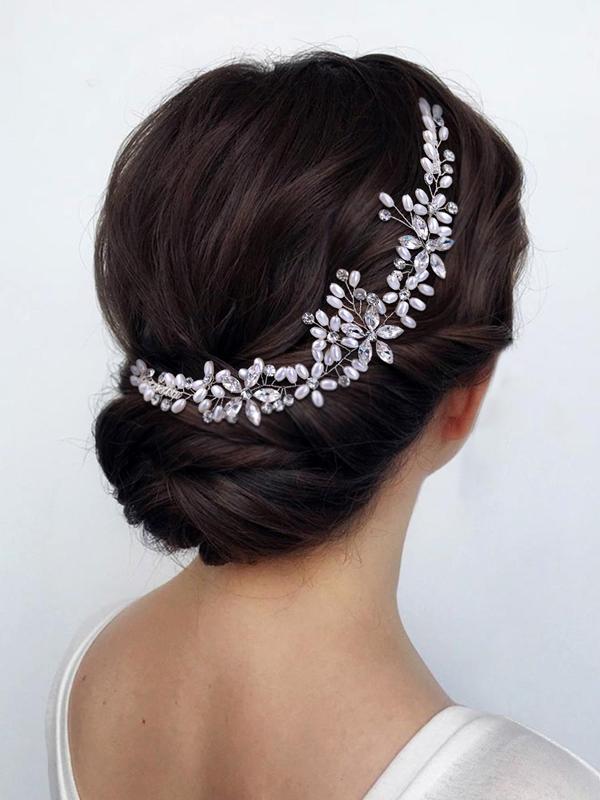 Faux Pearl & Rhinestone Decorated Bridal Headwear,  Elegant Exquisite Bridal Headwear, Wedding Party Decor, Bridal Headwear for Wedding Party Decor
