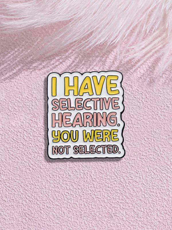 Casual Letter Design Brooch Pin for Women & Men, Fashion Brooch for Daily Clothing Decor, Trendy All-match & Exquisite Brooch for Birthday Gift