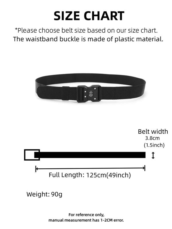 Men's Tactical Belt, Outdoor Work Training Belt, Tape Belt, Plastic Buckle Multi Function Belt, Fashion All-match Clothing Accessory