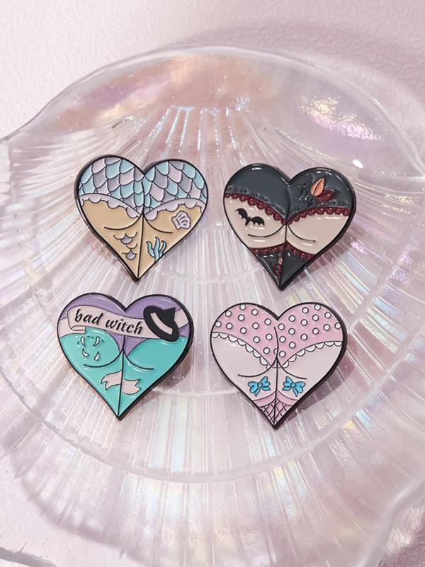 Cartoon Heart Design Brooch, Fashion Alloy Badge for Women & Men, Enamel Pin Suitable for Backpacks, Jeans, Scarves, Hats Decoration
