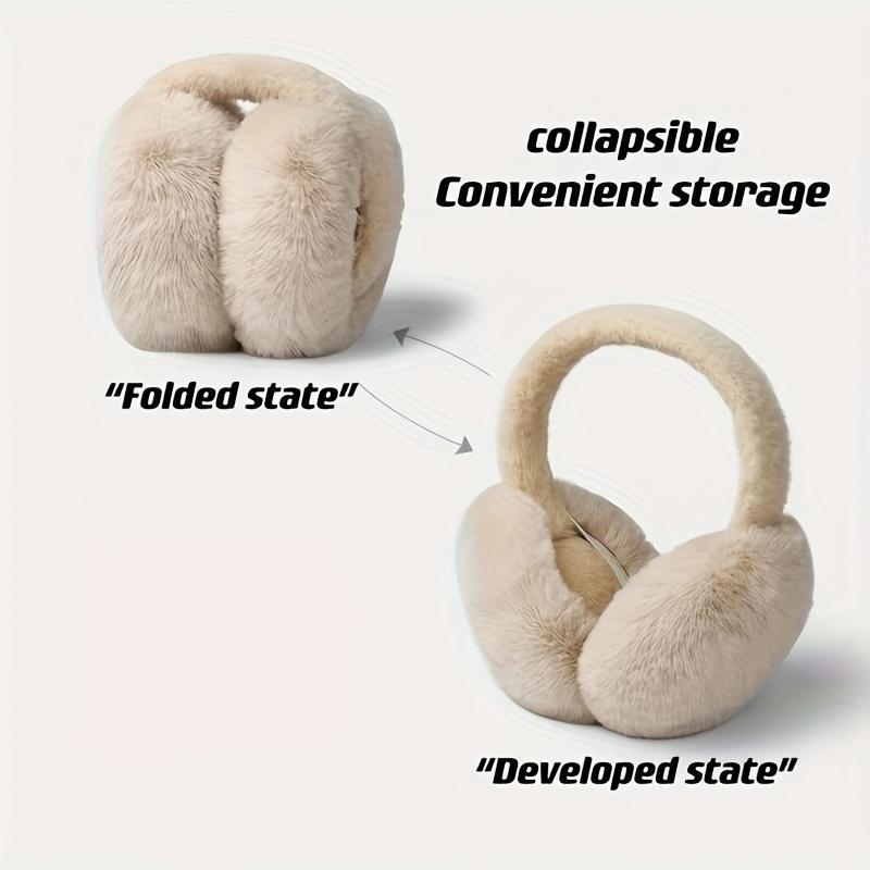 Women's Winter Earmuffs, Foldable & Adjustable Earmuffs, Soft Ear Warmers with Stretchy Fit, Perfect for Cold Weather, Christmas Gift