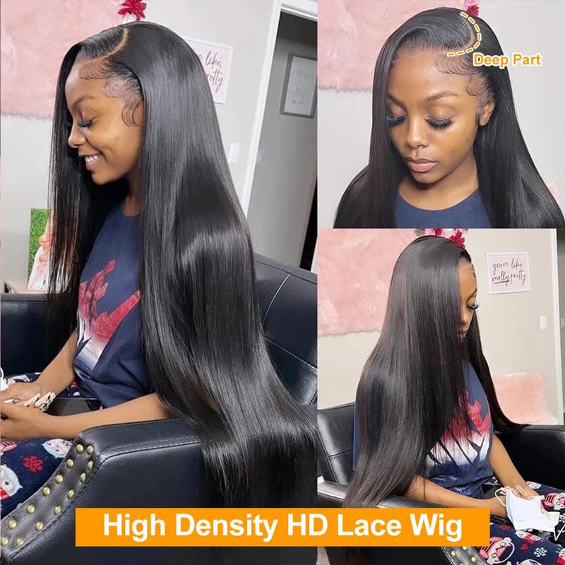 28 30 inch Straight Human Hair Wigs 13x4 Transparent Lace Front Wigs Brazilian Natural Hair Wig Sale Pre Plucked 13x4 HD Lace Frontal Wig Straight 180% C