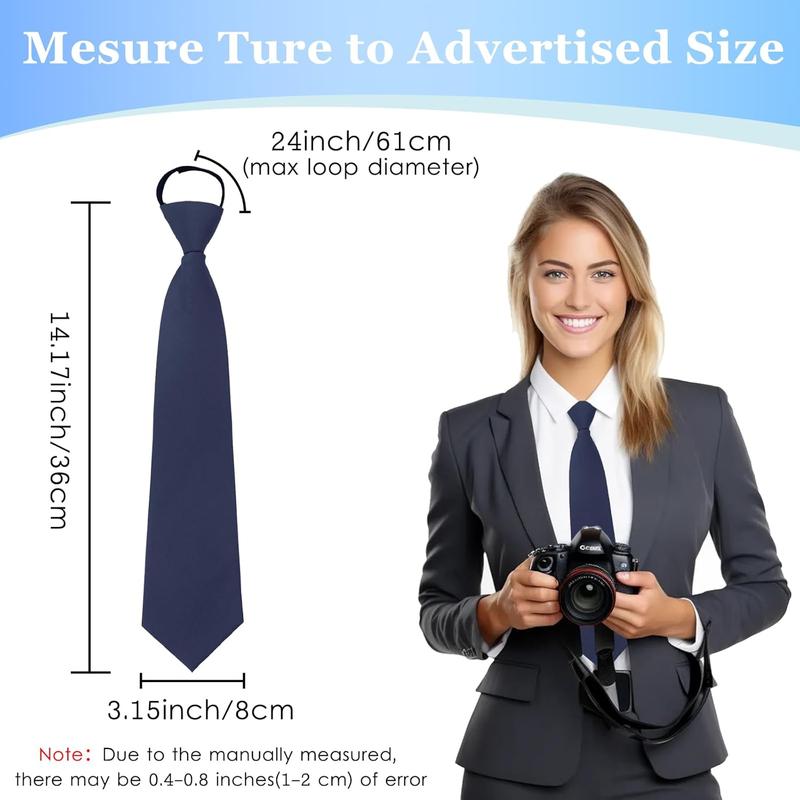 Zipper Ties for Women, Pre-tied Adjustable Boys Girls  Ties for Business, School , JK JC
