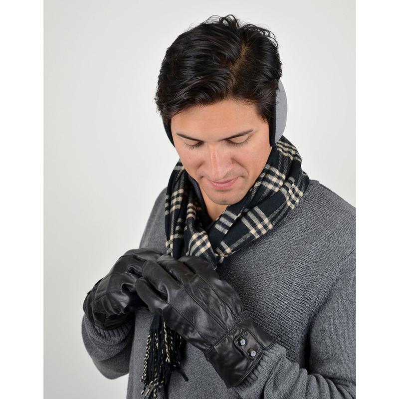 Men's Genuine Leather Winter Gloves with Soft Acrylic Lining