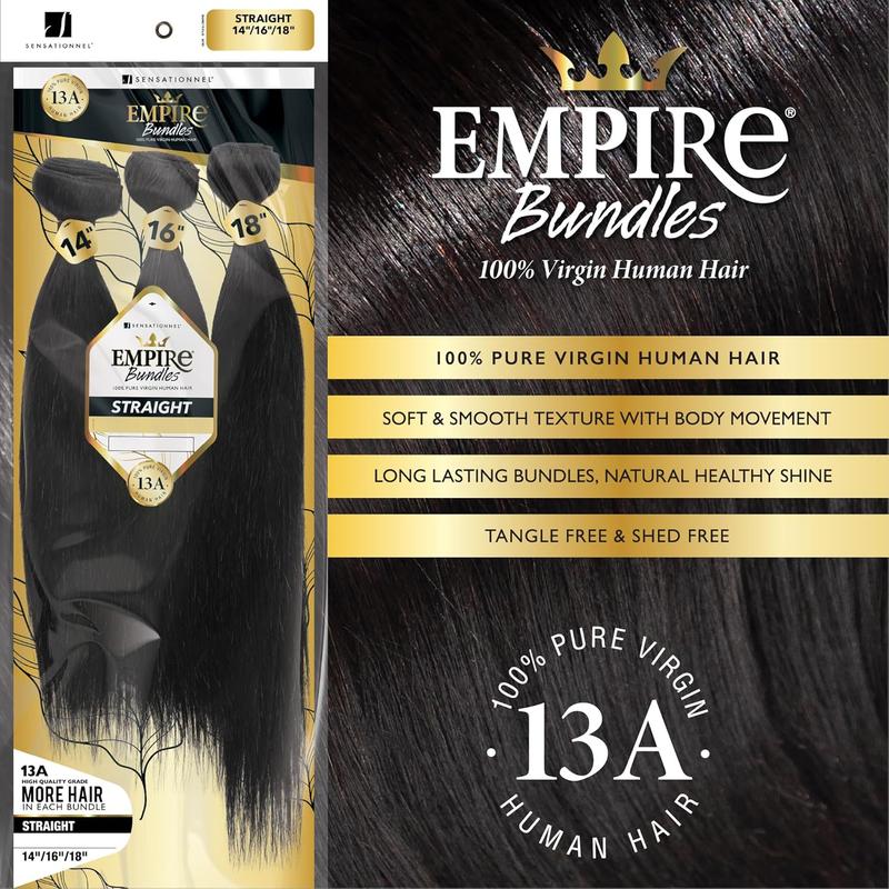 Sensationnel Virgin Human Hair Weave Empire Bundles 3X Multi Pack Straight