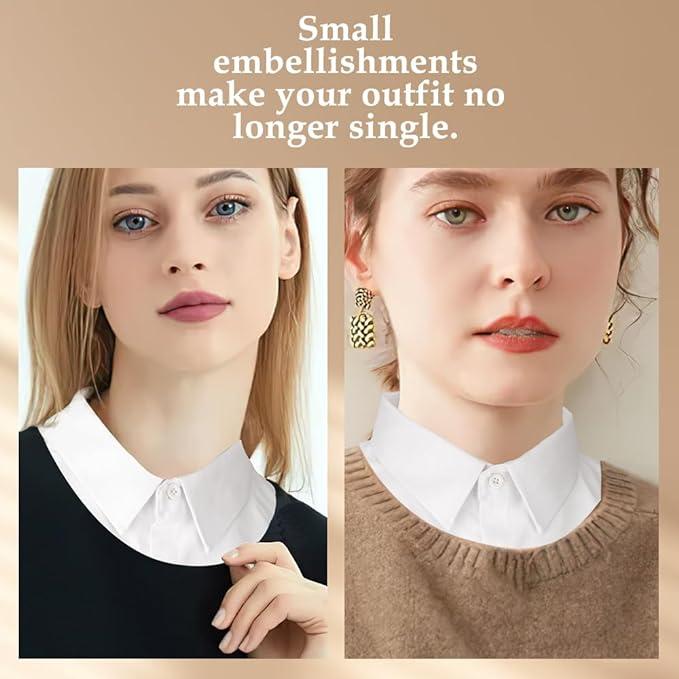 (3 Sizes:L M S) Fake Collar,White Collar,Faux Collar Women,Half Shirts for Women,Dickey Collar for Men,Detachable Collar neckties