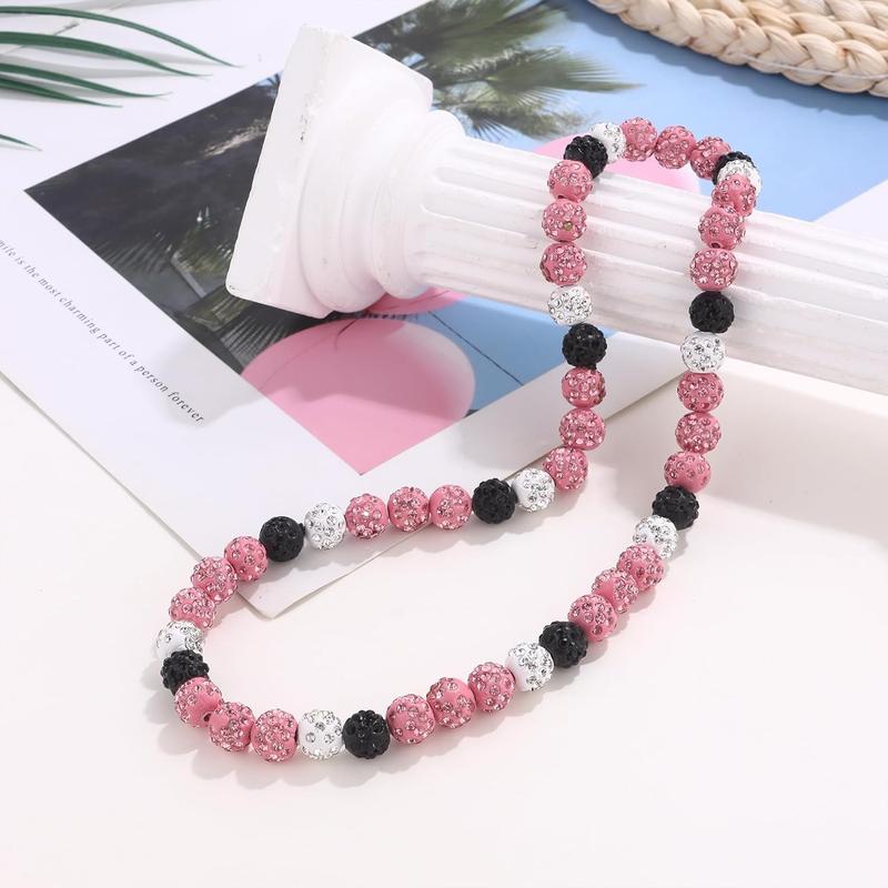 Baseball Ice Necklaces - Baseball Beaded Necklace - Bling Baseball Necklace - Athlete Inspired Rhinestone Necklace Accessories Gift for Men Women