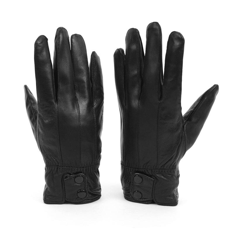 Men's Genuine Leather Winter Gloves with Soft Acrylic Lining