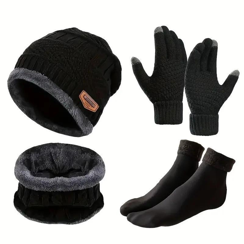 Winter Outdoor Set Including Neck Scarf & Gloves & Socks & Hat, Motorcycle Accessories for Men & Women, Neck Warmer, Protective Gear