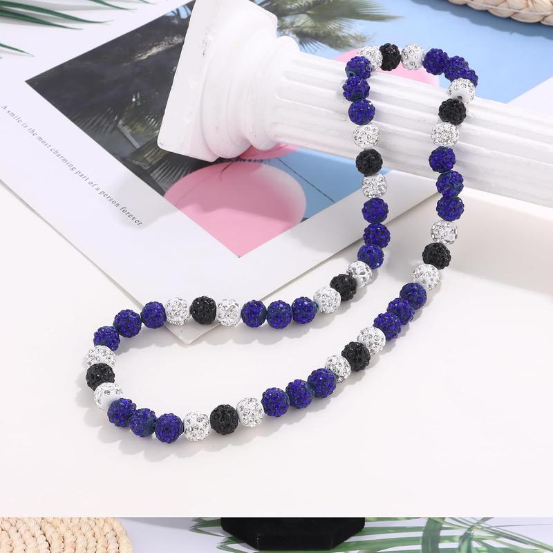 Baseball Ice Necklaces - Baseball Beaded Necklace - Bling Baseball Necklace - Athlete Inspired Rhinestone Necklace Accessories Gift for Men Women