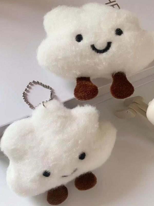 Cute Cartoon Cloud Shaped Plush Key Chain, Cute Toy Bag Charm Keychain for Women, Fashion Keychains Cute Accessories As Gift, Girl's Toy, Girly Keychains