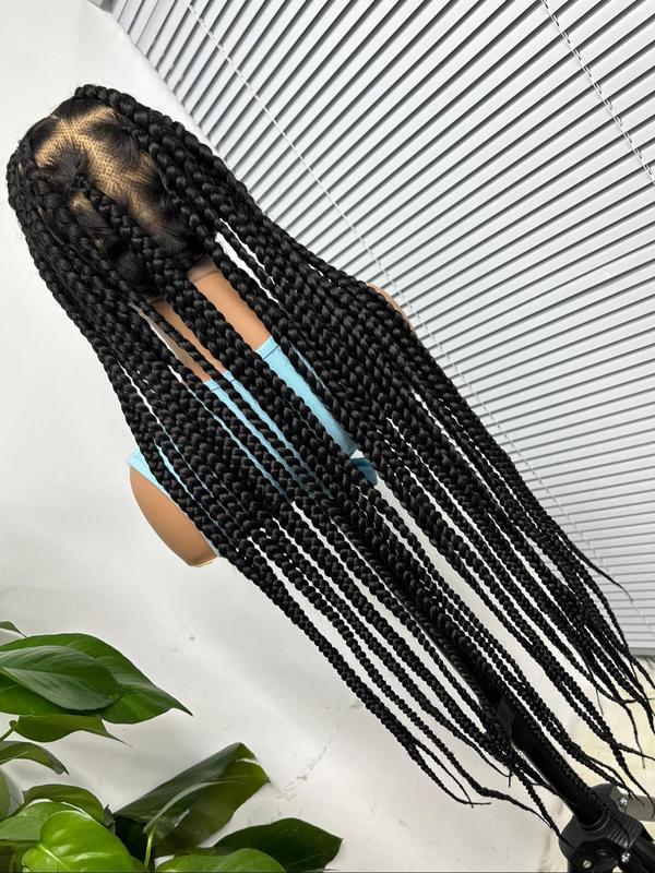 36 Inch Long Braided Lace Front Wigs for Women, Gorgeous Fluffy Wigs with Baby Hair, Synthetic Braided Full Lace Wigs for Party, Daily Use