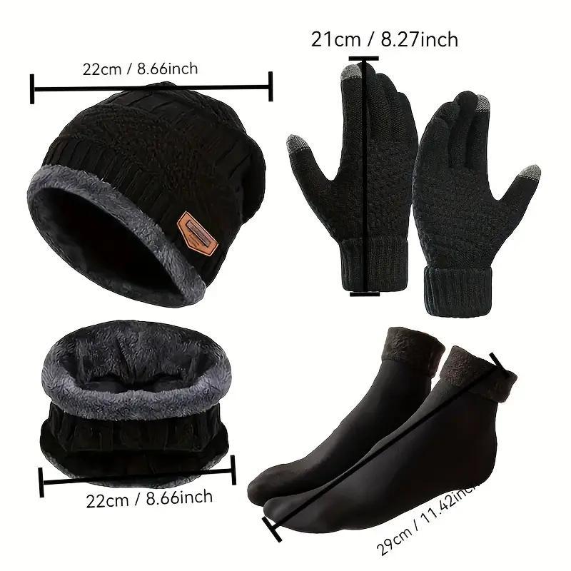Winter Outdoor Set Including Neck Scarf & Gloves & Socks & Hat, Motorcycle Accessories for Men & Women, Neck Warmer, Protective Gear