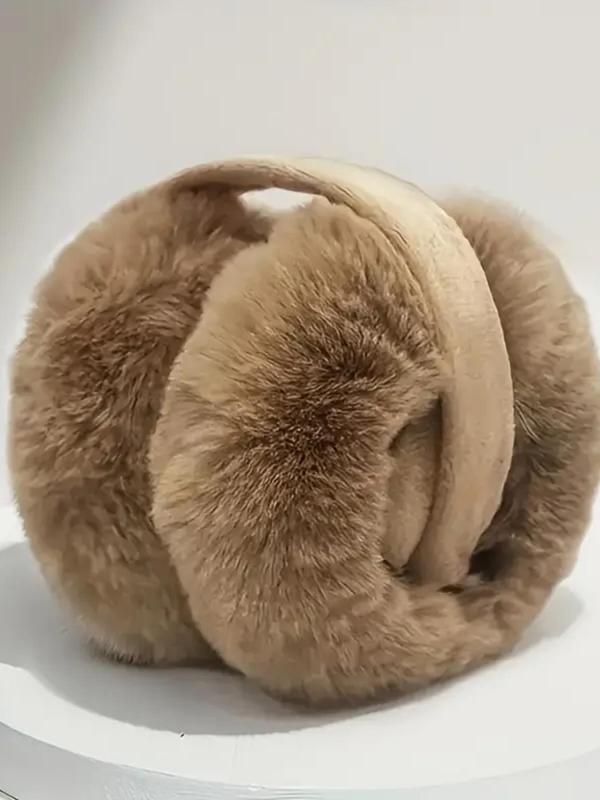 Women's Cute Contrast Faux Fur Earmuffs, Casual Trendy Foldable Earmuffs, Fashionable Earmuffs for Fall & Winter for Women