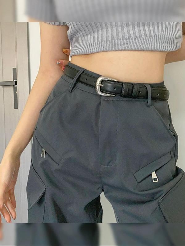 Women's Fashionable Solid Color PU Leather Belt, Casual Waistband for Jeans, Fashion Belt for Party, Daily Clothing Decor, Trendy All-match & Exquisite Belt for Birthday Gift