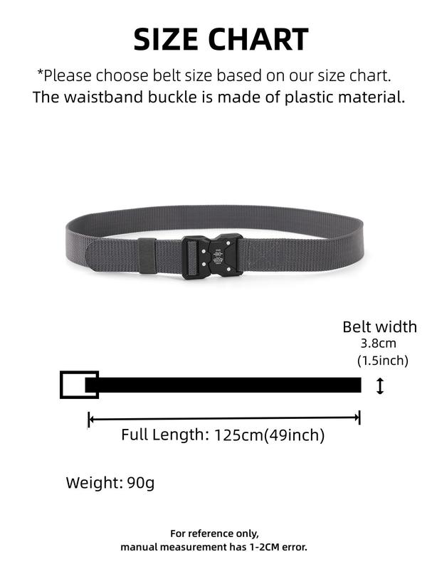 Men's Tactical Belt, Outdoor Work Training Belt, Tape Belt, Plastic Buckle Multi Function Belt, Fashion All-match Clothing Accessory