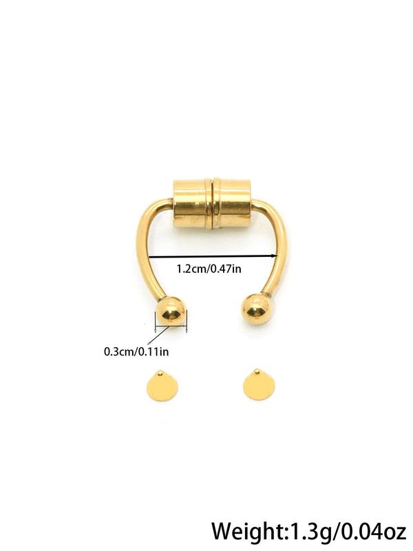 Trendy Stainless Steel Magnetic Nose Cuff, No Piercing Needed Nose Ring for Women and Men, Fashion Accessories for Party, Daily Clothing Decor for Girl and Boy