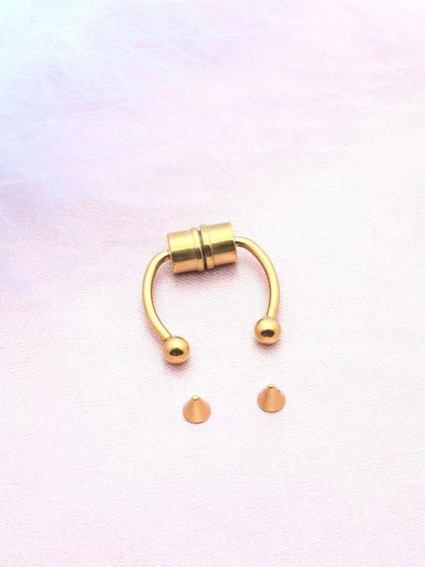 Trendy Stainless Steel Magnetic Nose Cuff, No Piercing Needed Nose Ring for Women and Men, Fashion Accessories for Party, Daily Clothing Decor for Girl and Boy