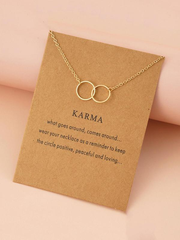 Unisex Elegant Round Circle Pendant Necklace, Trendy Simple Plain Pendant Necklace, Fashionable Jewelry for Couples for Daily & Party Decoration