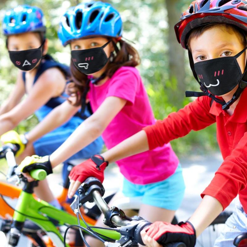 Kawaii Muffle Mask, 5 Pack Anti-Dust Anime Cotton Mouth Mask Cute Kaomoji Face Mask