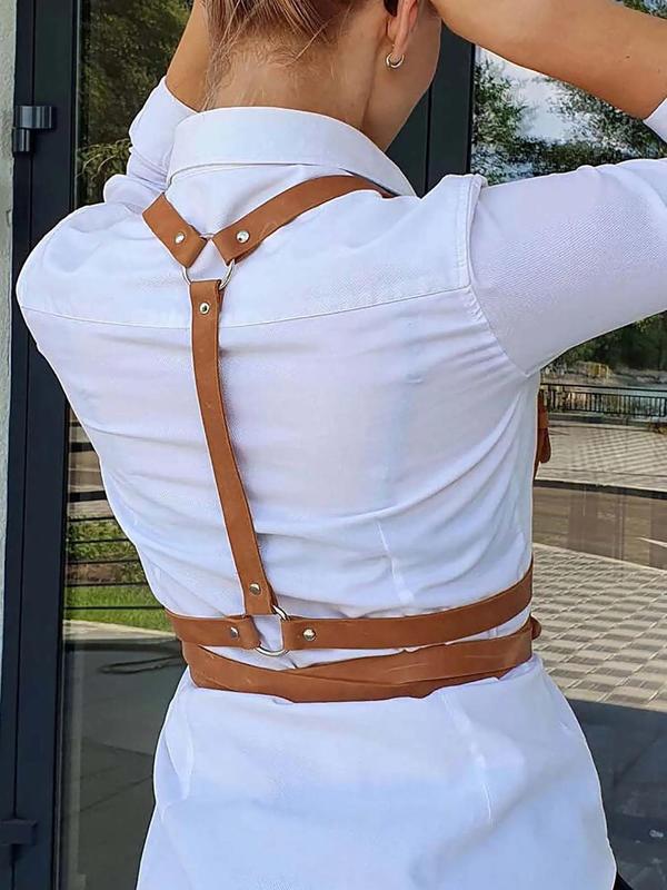 Women's Fashion Pu Leather Harness Belt, Casual Cute Lovely Belt for Daily Wear, Fashion Accessories for Party, Daily Clothing Decor