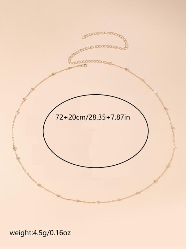 Women's Simple Plain Adjustable Waist Chain, New Summer Beach Jewelry for Party, Daily Clothing Decor, Trendy All-match Jewelry for Birthday Gift