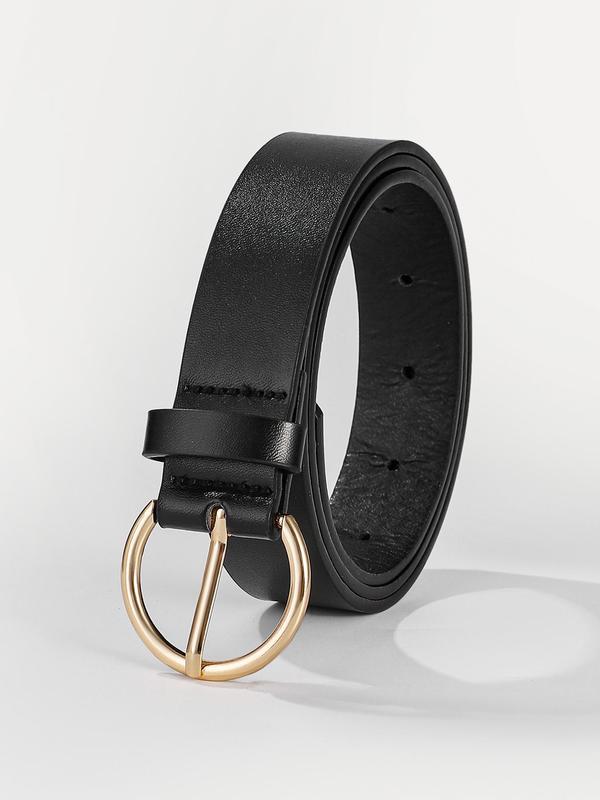 Fashion Minimalist Plain Buckle Belt, Women's Casual Matching Waistband for Jeans Trousers, Trendy Classic Accessories for Daily Wear
