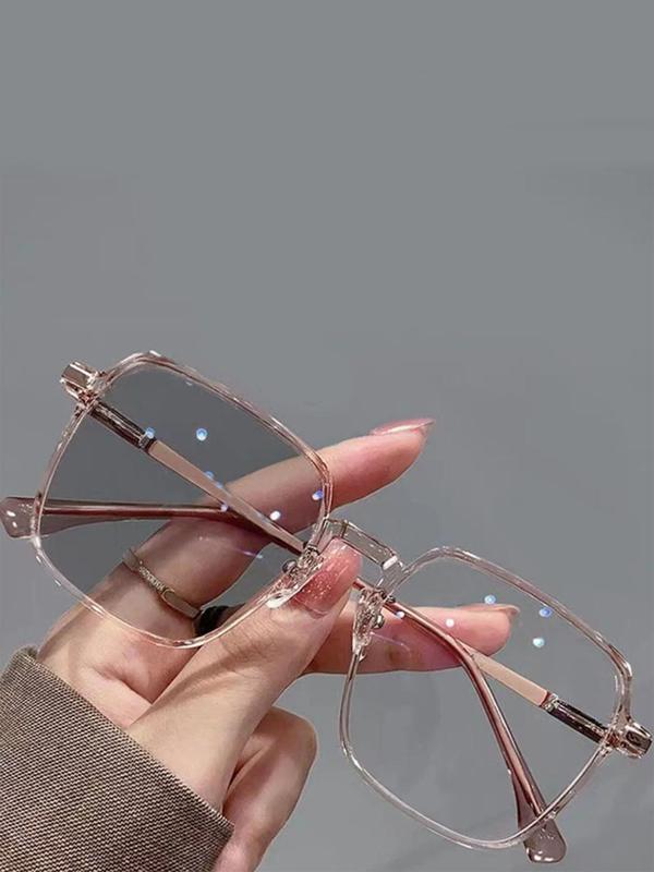 Unisex Simple Style Photochromic Driving Sunglasses, Trendy Casual Tinted Lenses Square Frame Sunglasses, Fashionable Sunglasses for Outdoor Activities
