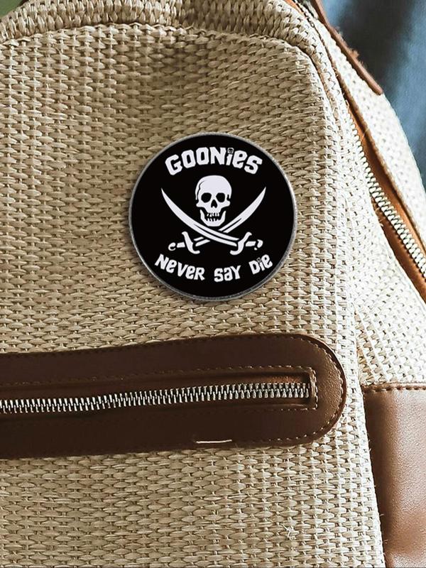 Round Shaped Letter & Skull Design Brooch, Cute Clothes Accessories for Men & Women for Party, Daily Clothing Decor, Trendy All-match & Exquisite Brooch for Birthday Gift
