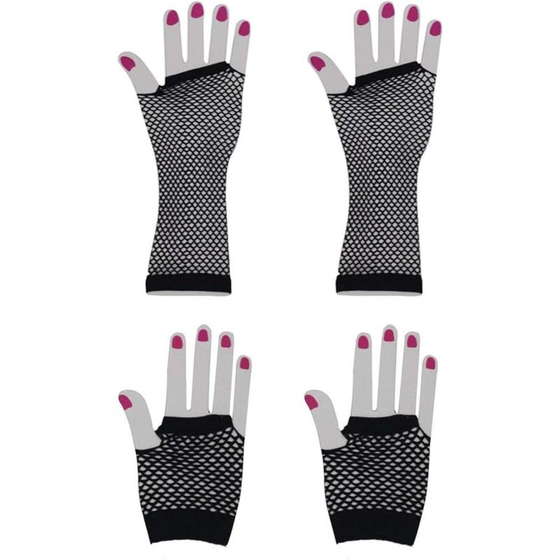 13 Styles 80s Fishnet Gloves for Women and Girls in Theme Party Costume Accessories