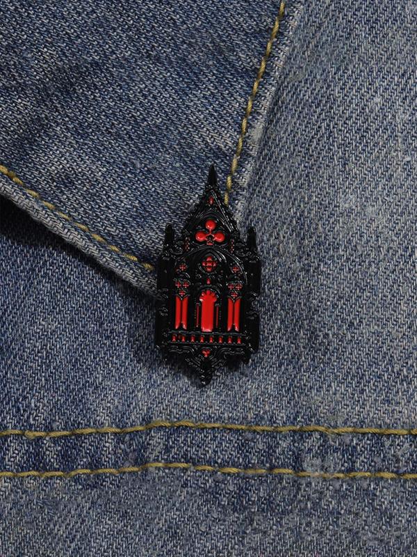 Retro Castle Design Brooch,  Creative Cartoon Design Badge, Trendy All-match Clothes Accessories for Men & Women for Daily Clothing Decor, Exquisite Brooch for Gift