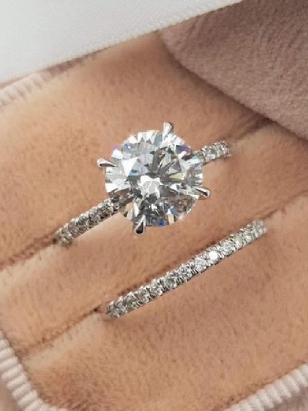 Women's Elegant Rhinestone Decorated Ring, Exquisite Trendy Ring, Fashionable Jewelry for Women As Gift