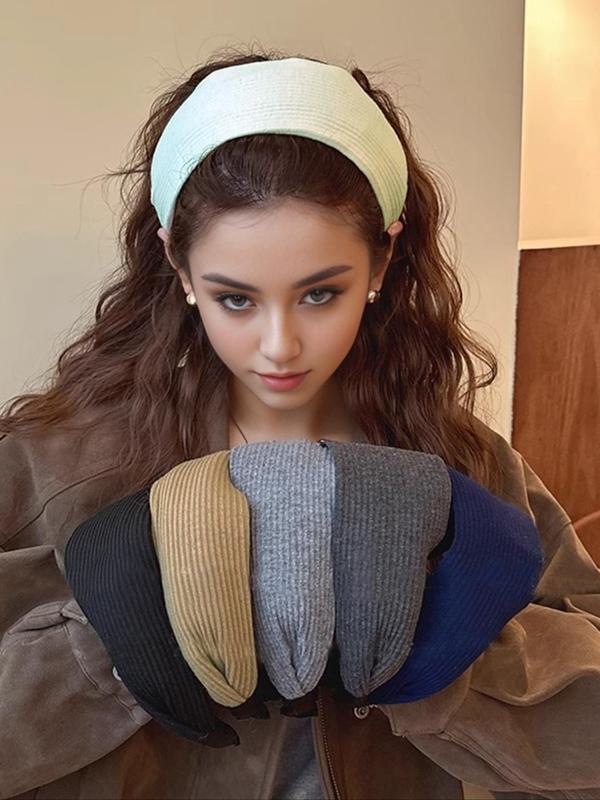 2024 New Style Solid Color Wide Band Hair Hoop, Casual Versatile Hair Accessories for Women, Minimalist Headwear Suitable for Thick Hair Hairstyles Ideas