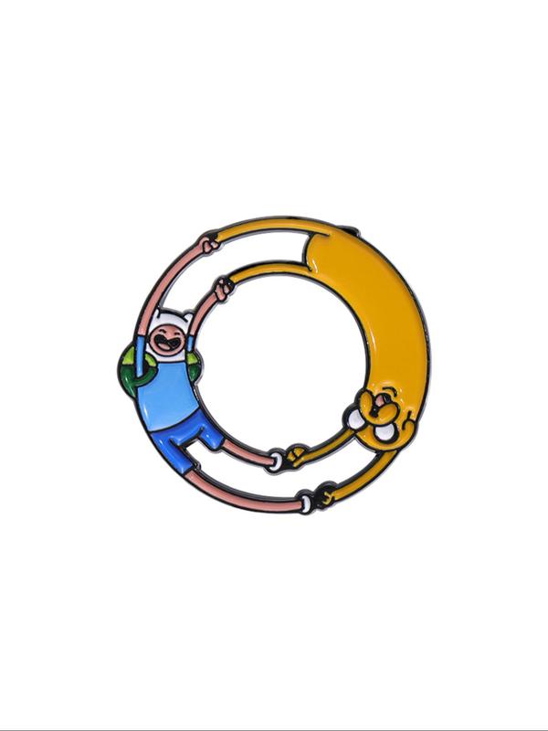 Cartoon Yellow Dog and Man Design Brooch, Cute Cartoon Enamel Pin Suitable for Backpacks, Jeans, Scarves, Hats Decoration, Trendy Exquisite Brooch for Birthday Gift