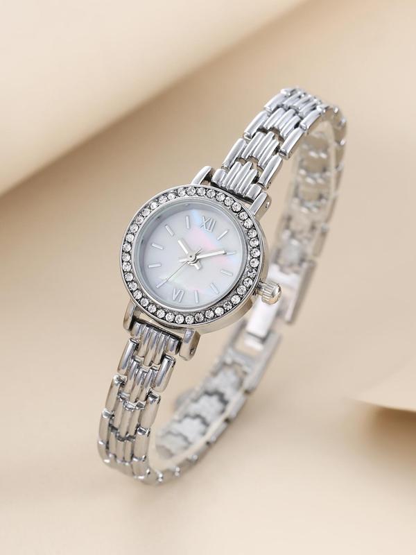 Women's Elegant Fashion Rhinestone Decorated Quartz Watch, Fashion Watch for Party, Daily Clothing Decor, Trendy  Exquisite Watch for Birthday Gift without Box