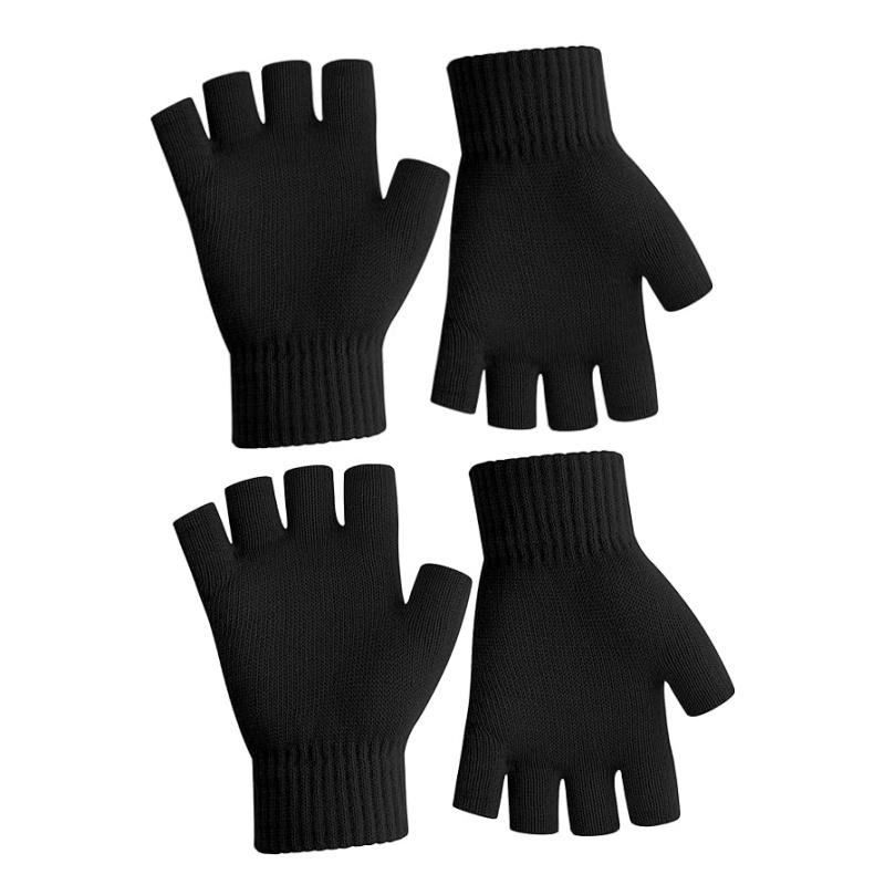 Fingerless Gloves for Women Men Winter Fingerless Mittens for Women Men Warm Knitted Gloves Typing Half Finger Gloves