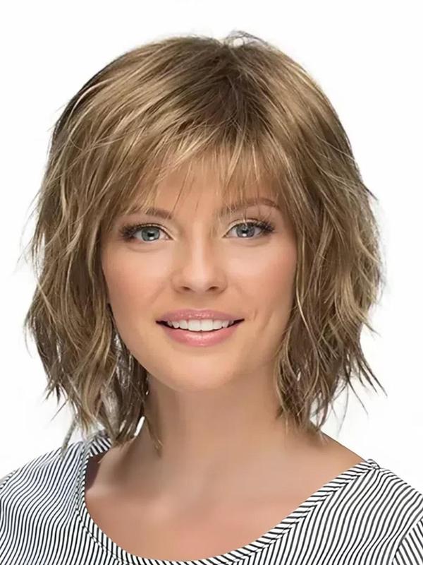30cm 13.77in Layered Wave Light Silver Gray Hair Root Black Gray Synthetic Wig for Women, Natural Daily Wig, Synthetic Full Machine Wigs for Party, Daily Use,  Fall Hair Trends 2024