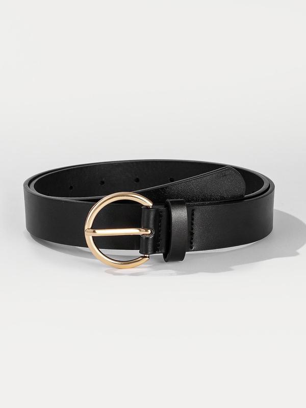 Fashion Minimalist Plain Buckle Belt, Women's Casual Matching Waistband for Jeans Trousers, Trendy Classic Accessories for Daily Wear