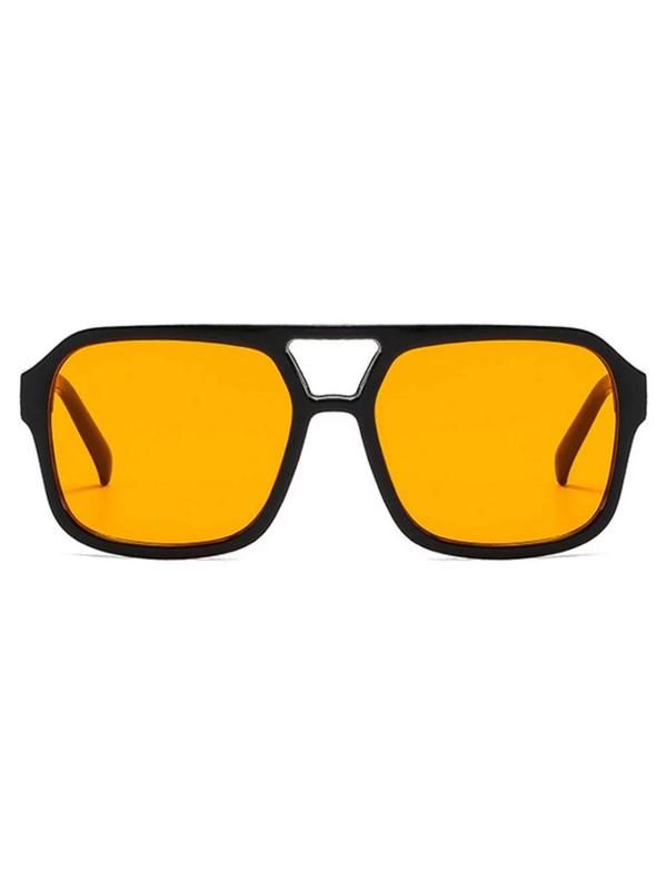 Women's Square Frame Sunglasses, 2024 New Style Trendy Casual Top Bar Design Sun Protection Sunglasses for Everyday Use, Fashion Accessories for Outdoor Activities