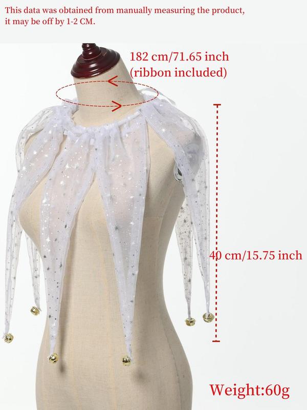 Star Pattern Dickey Collar, Glitter Tulle Dickey Collar, Fashion Accessories for Wedding Party, Party Costume Accessories